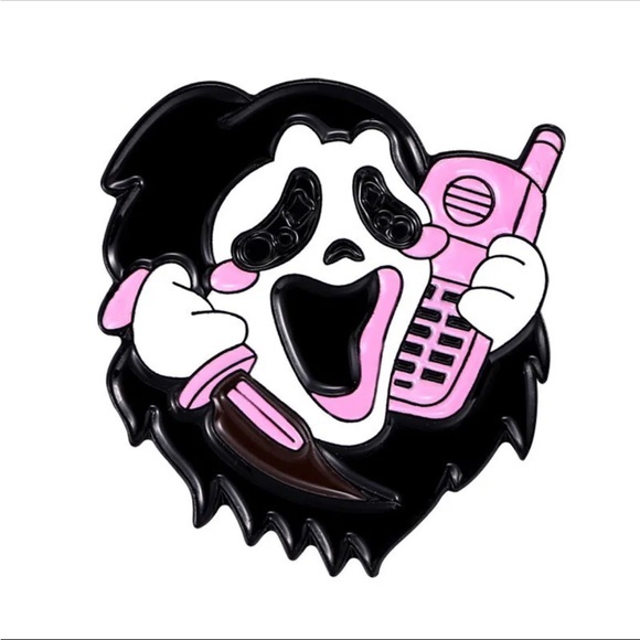 5/20$  Scream Ghost Face Ghostface Horror Kawaii Aesthetic Goth Enamel Pin - Picture 3 of 16